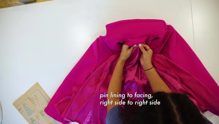 Fold raw edge down ¼ inch and slip stitch the hem.