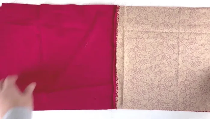 Sew bag sides: Sew around all four sides, leaving a 10cm gap in the lining for turning.