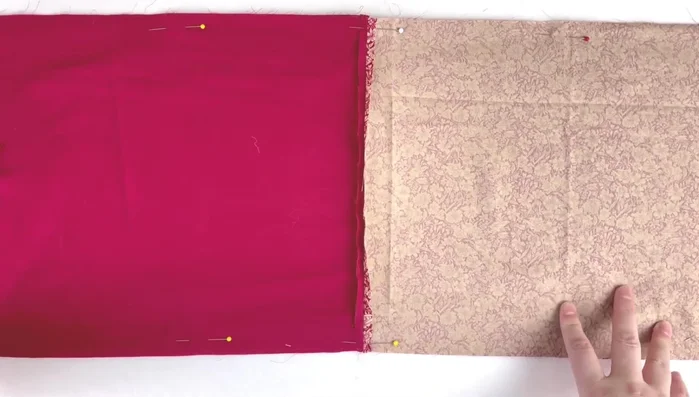 Sew bag sides: Sew around all four sides, leaving a 10cm gap in the lining for turning.