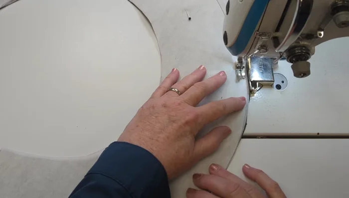 Sew heavyweight stabilizer to remaining brim edges.