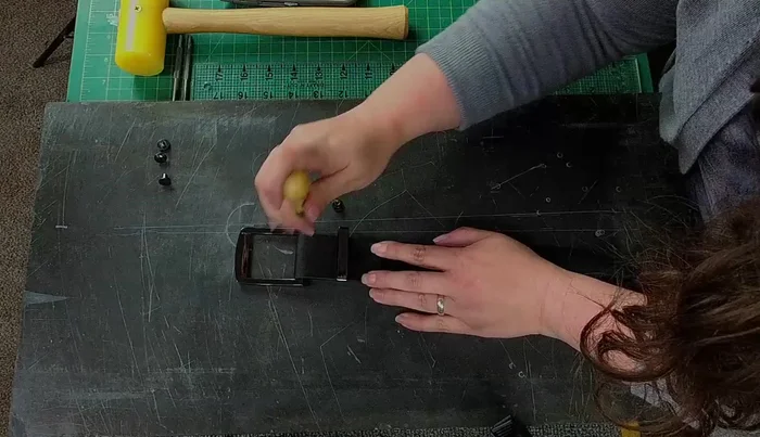 Add additional holes along the belt for adjustability. Use a template for consistent spacing or measure directly onto the user’s existing belt.