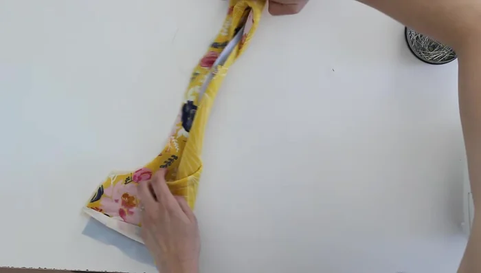 Turn right side out and press.