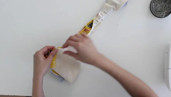 Turn right side out and press.