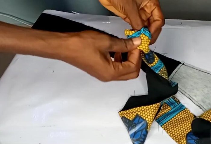 Turn the belt right side out through the opening.