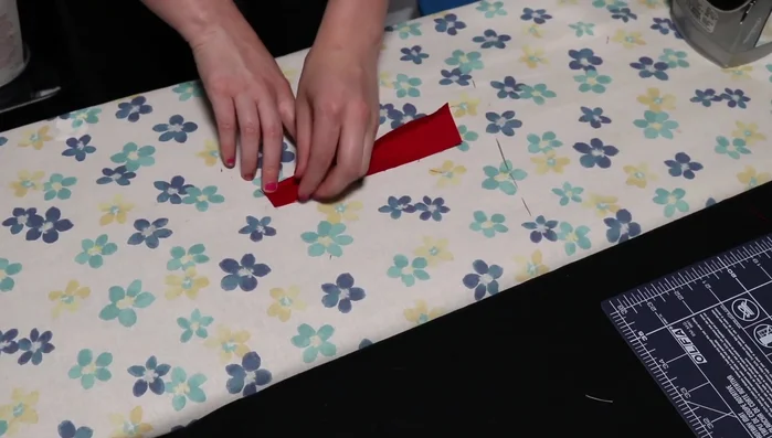 Make fabric loops (1.5 x 7 inch rectangle, folded and sewn).