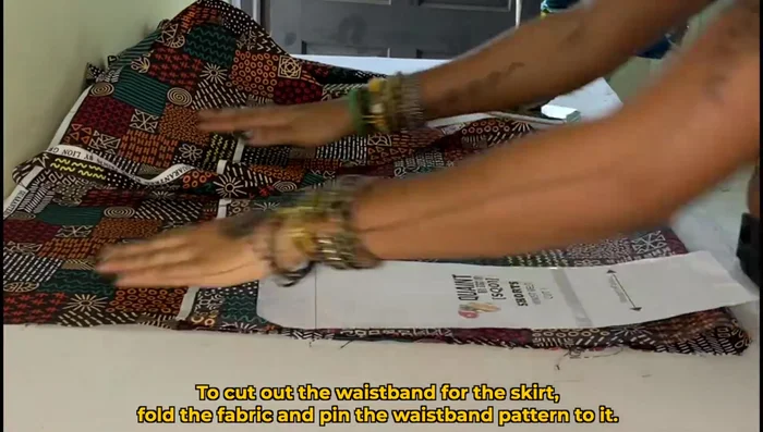 Cut and prepare the waistband (with Pellon interfacing).