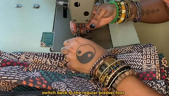 Finish the zipper by stitching the fabric below the zipper with a 1/2 inch seam allowance.