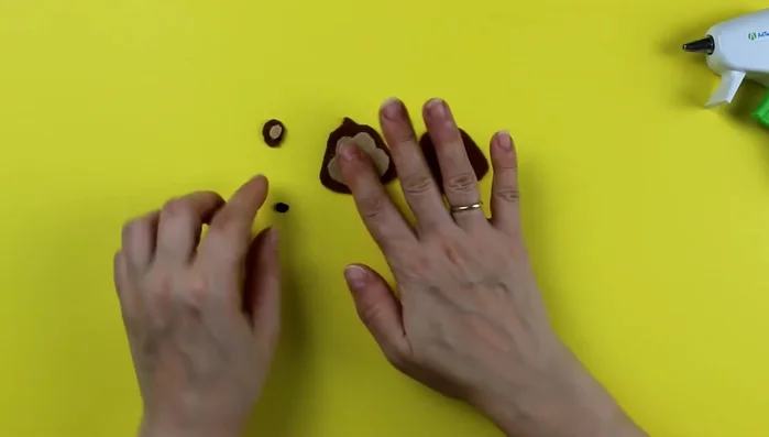 Sew around the headpiece, leaving a gap for stuffing. Use pins or glue to hold pieces together while sewing.