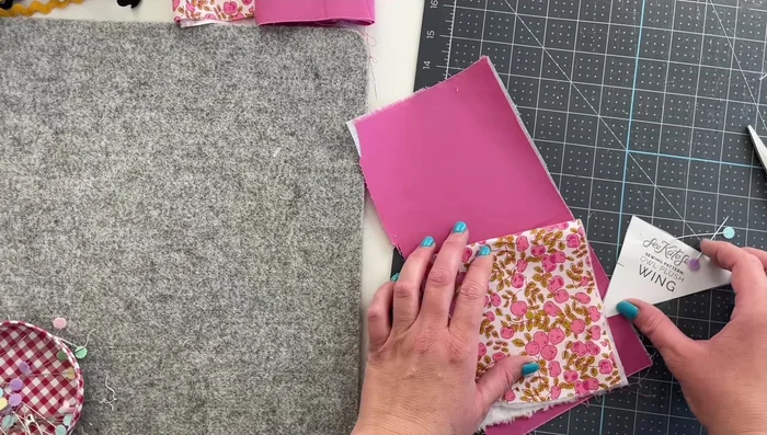 Cut fabric: Cut one body piece from each fabric using the pattern. Cut four wing pieces (two mirror images from each fabric).