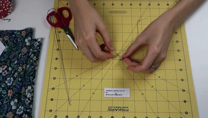 Pin and stitch shoulder seams, pressing seam open.