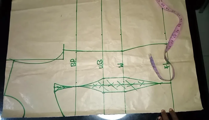 Take armhole measurement from bust point to shoulder slope.
