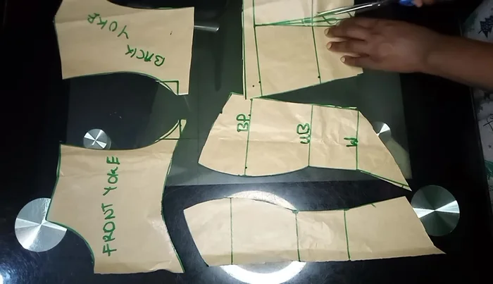 Add seam allowances and cut out the pattern pieces.