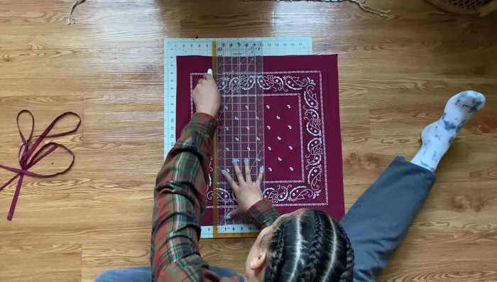 Sew a straight line down the center of each strap, leaving ends open.