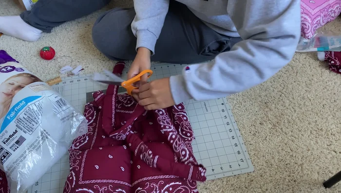 Sew across the top to close the bag.