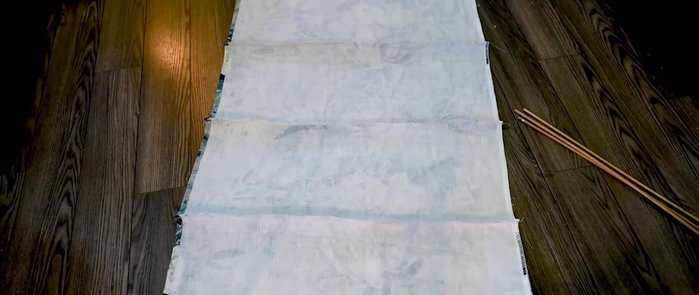 Insert dowels into casings and bottom hem.