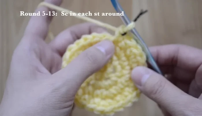 Rounds 14-15: Decrease stitches to close the body, working into the back loop only for round 15.