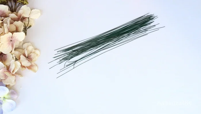 Cut the stem wires in half for easier handling.