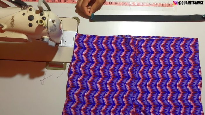 Cut the elastic to the calculated length.