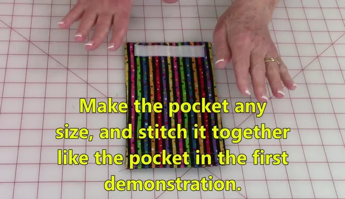 (For Flap Pocket) Attach the flap to the main pocket on the lining, stitching around the edges, leaving the flap opening unstitched.