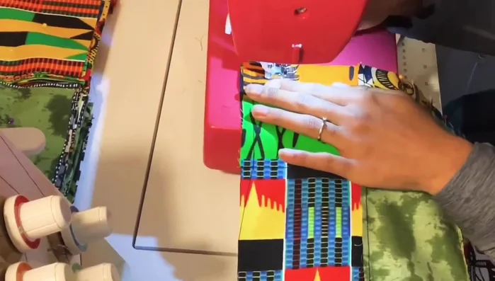 Sew the perimeter (1/2 inch seam allowance), leaving the gap open.