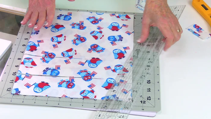 Cut 9-inch Strips: Cut all strips to 2 1/2 inches by 9 inches.