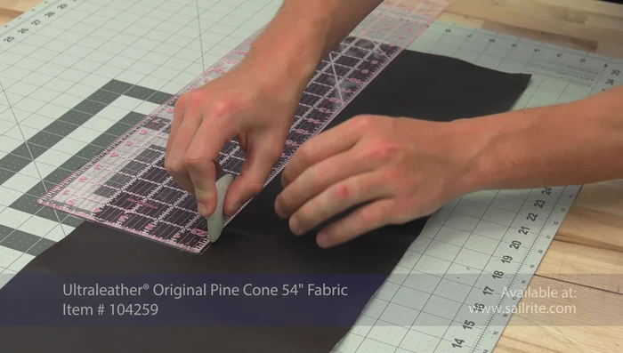 Cut the faux leather accent strip to the desired size (e.g., 4x20 inches).
