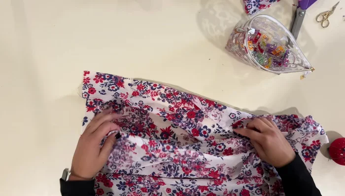 Sew side seams: Sew the side seams of the bodice, right sides together.