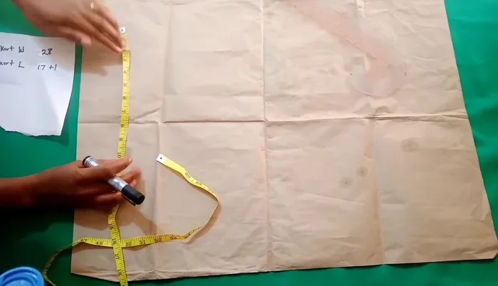 Mark the waist measurement on your fabric.