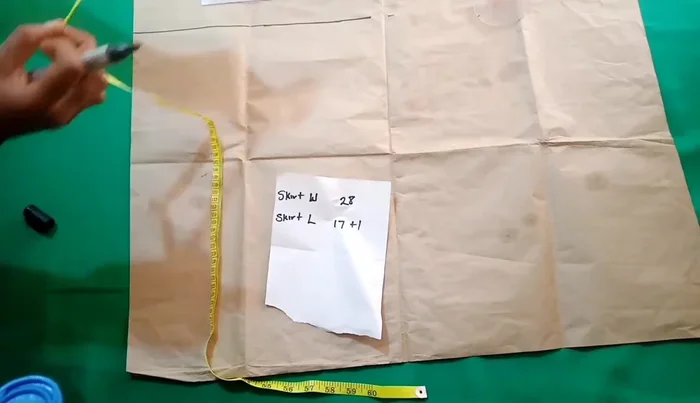 Mark the waist measurement on your fabric.