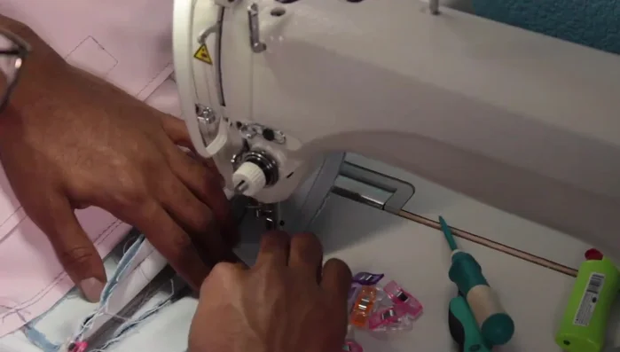 Top stitch the interior lining to ensure a neat and clean look.