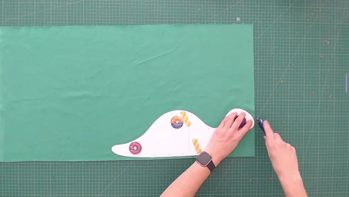 Cut out pattern pieces, ensuring nap direction is consistent (from wrong side of fabric for easier cutting).