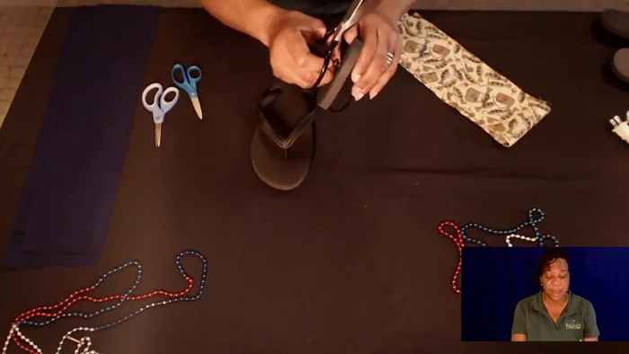 Cut and remove the inserts from your flip-flops.