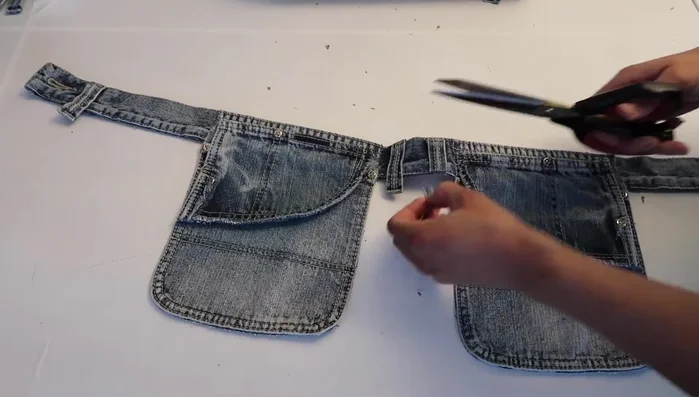 Cut off excess belt loop ends.