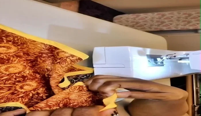 Open, fold bias tape back, and finish stitching.