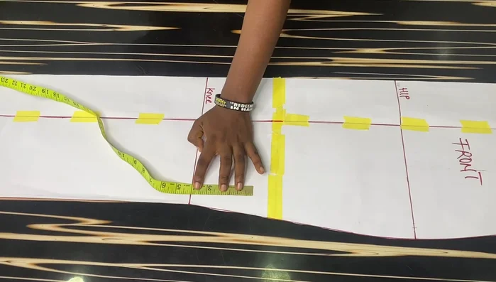 Repeat step 7 for all slashes. Connect the points to create a rounded curve on the lower part of the pattern. Add a 1.5-inch sewing allowance.