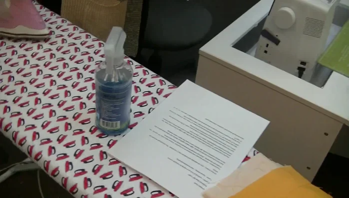 Create Z-pattern: Cut and sew strips, creating a Z-pattern with the focus fabric. The deepest point of the Z is 13 inches from the focus fabric, decreasing in 2-inch decrements.