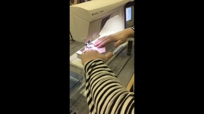 Sew the balloon opening: Sew the section where the balloon will go through. Sew until you reach your marked line, reverse stitch slightly for stability, and then cut.