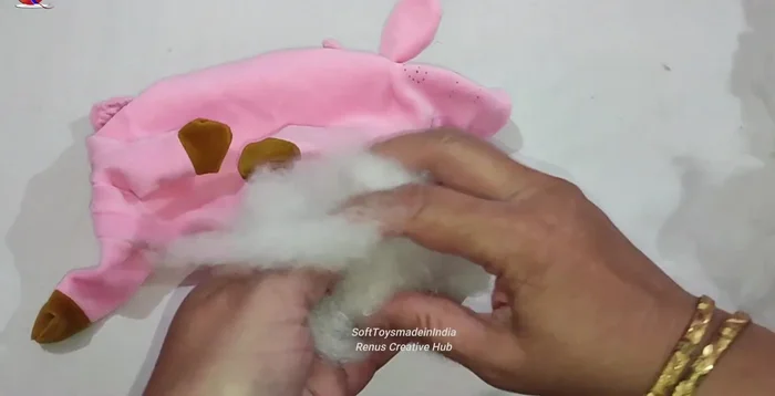 Stuff the toy with fiberfill.