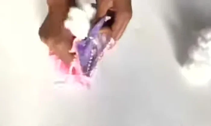 Stuff the jellyfish with cotton. (Binder clips are optional for easier sewing.) Sew the opening closed.