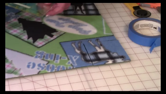 Cut along the taped line to create fringe strips (1.25-1.5 inches wide). Repeat this process along all four sides.