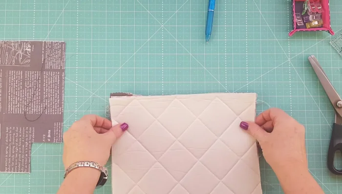 Stitch around the perimeter, leaving a gap for turning.