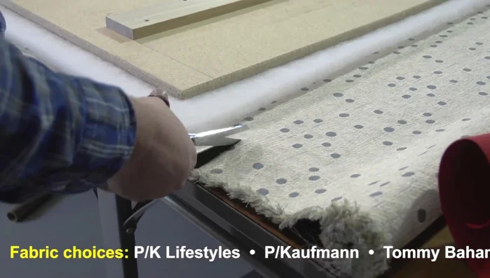 Cut the fabric and batting to size.