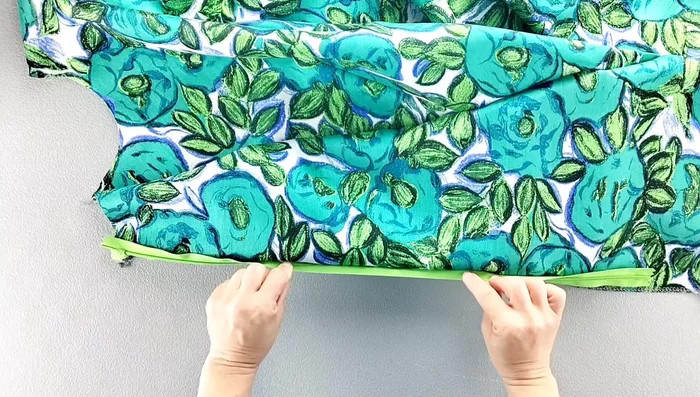 Sew the remaining back center seam from the zipper's end to the bottom.