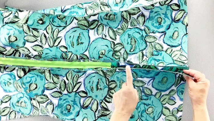 Sew the remaining back center seam from the zipper's end to the bottom.