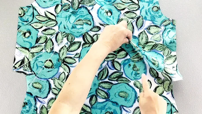 Transfer and sew darts on the front dress piece.