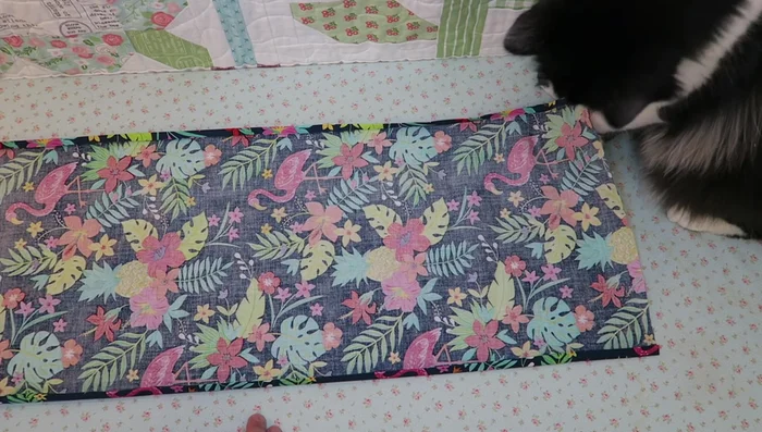 Fold and press the short edges twice (1/4 inch each time).