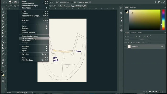Print the designs onto transfer paper and apply to the fabric pieces.