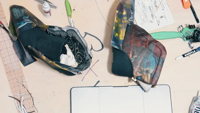 Add grommets and laces.