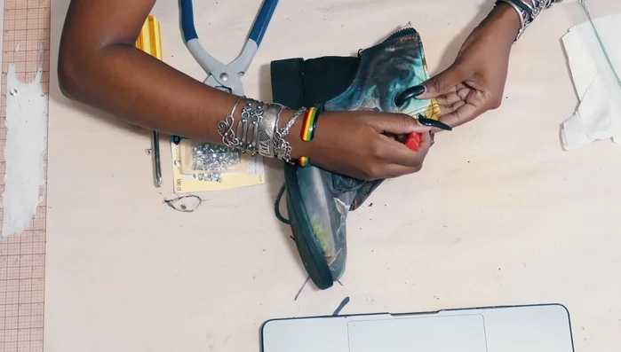 Add grommets and laces.