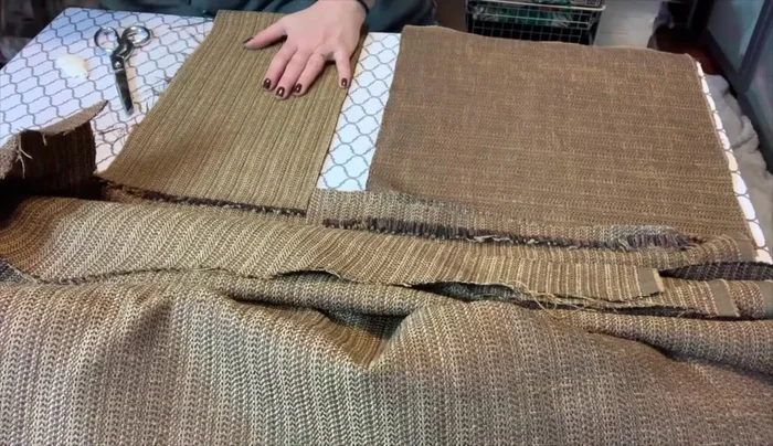 Cut additional pieces for the recessed zipper (4 inches high) and the zipper casing (13x2.25 inches).